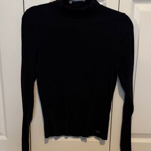 Hollister Large Black Long Sleeve ribbed Mock Neck Top